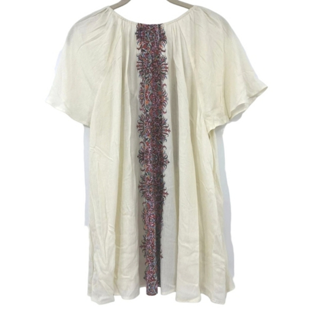 SMYMumu Oversized Cream Paisley Print Avalon Swing Top M 6 8 - Picture 4 of 9
